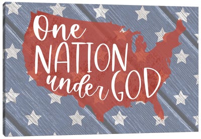 One Nation Under God Canvas Art Print - Independence Day Art