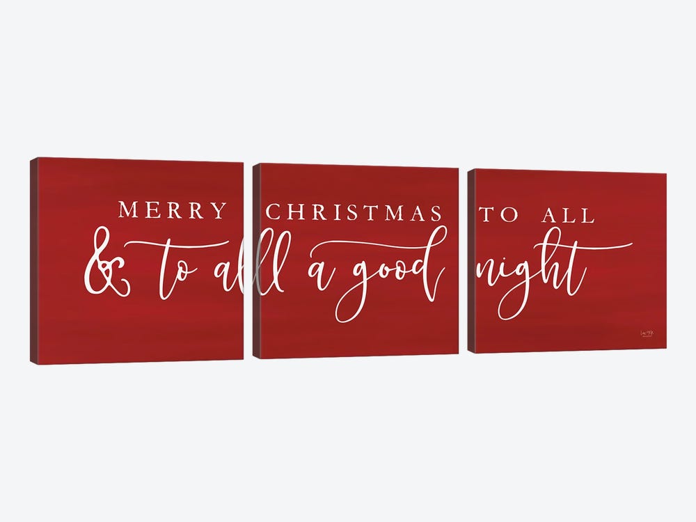 Merry Christmas To All by Lux + Me Designs 3-piece Canvas Art