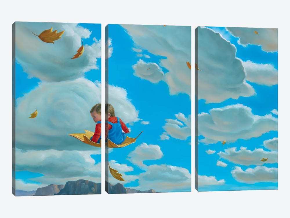 Floating Boy by Charles Lynn Bragg 3-piece Canvas Print
