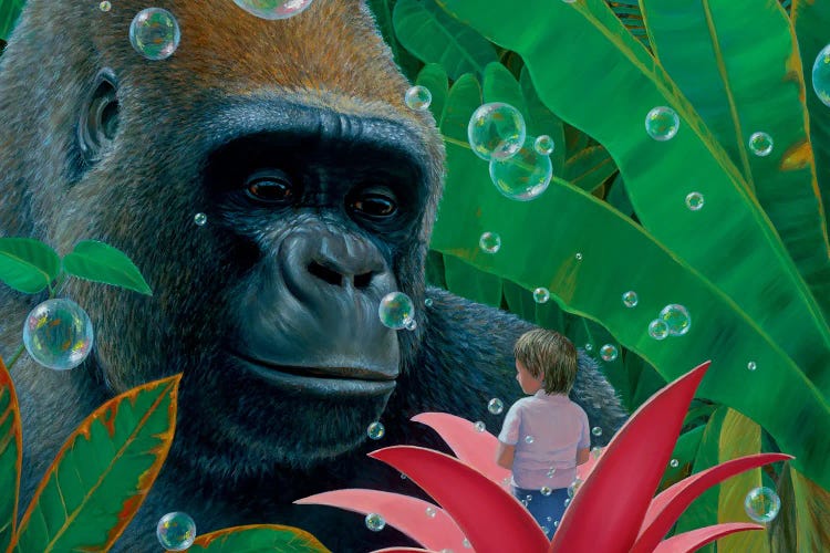 Gorilla And Boy by Charles Lynn Bragg wall art