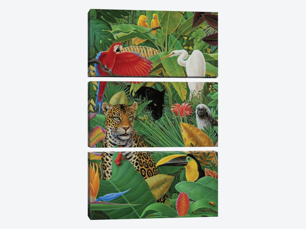 Jungle Story by Charles Lynn Bragg 3-piece Canvas Art