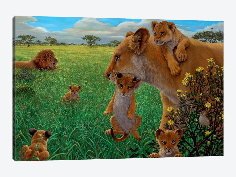 Lion Pride by Charles Lynn Bragg 1-piece Canvas Art