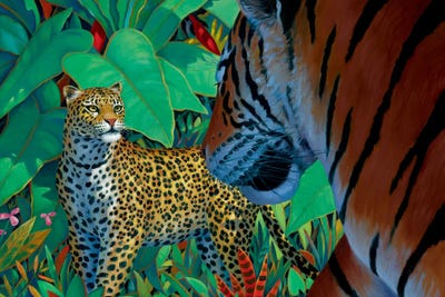 Big Cats Encounter by Charles Lynn Bragg art print