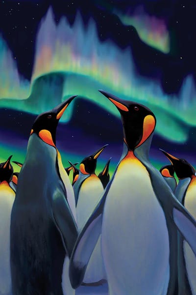 Penguin Light Parade by Charles Lynn Bragg multi panel art