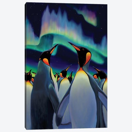 Penguin Light Parade Canvas Print #LYB21} by Charles Lynn Bragg Art Print