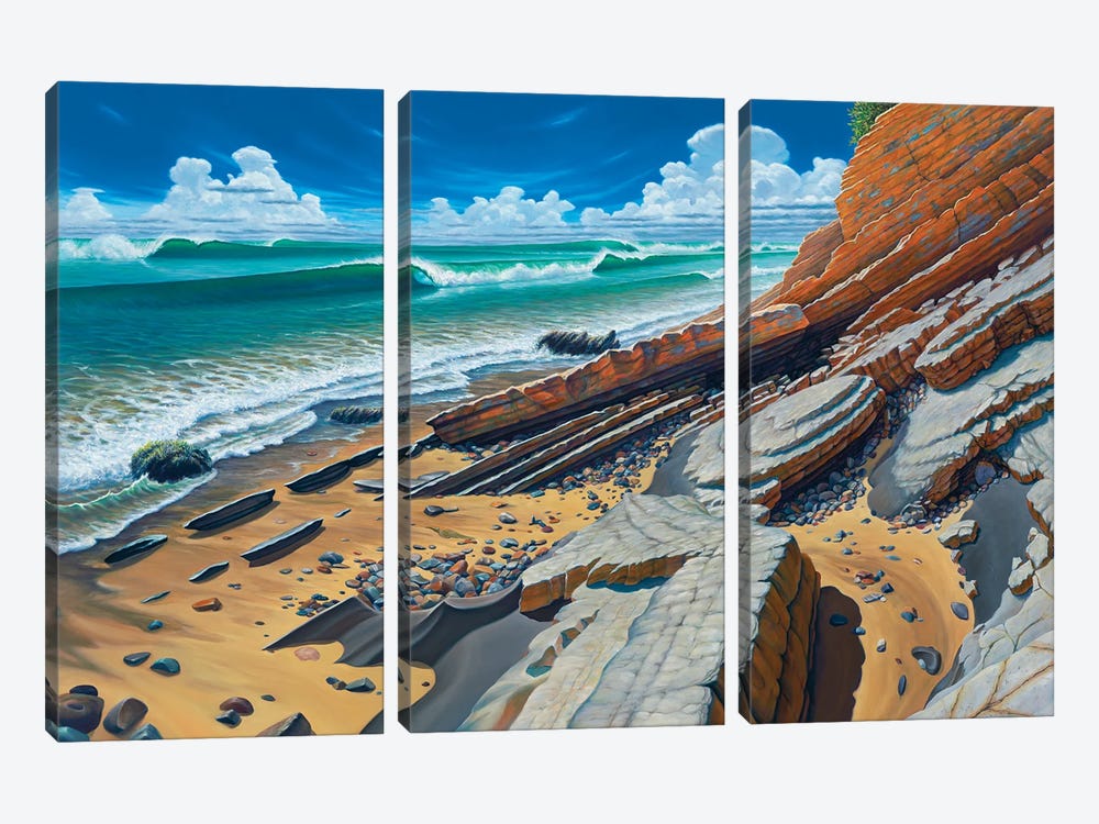 Refugio Beach by Charles Lynn Bragg 3-piece Canvas Art Print