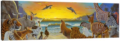 Sunrise Canvas Art Print - Dolphin Art