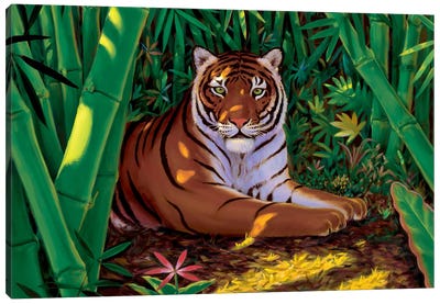 Tiger's Lair Canvas Art Print - Charles Lynn Bragg