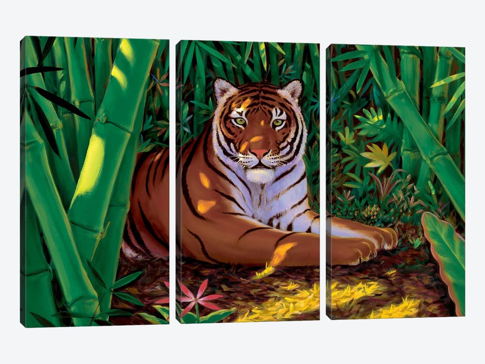 Tiger's Lair by Charles Lynn Bragg 3-piece Canvas Art Print