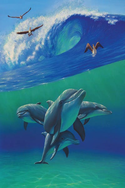 Under The Waves by Charles Lynn Bragg framed canvas print