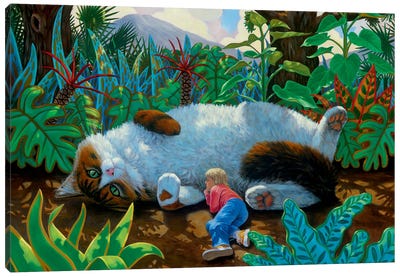 Wonderland Cat Canvas Art Print - Charles Lynn Bragg