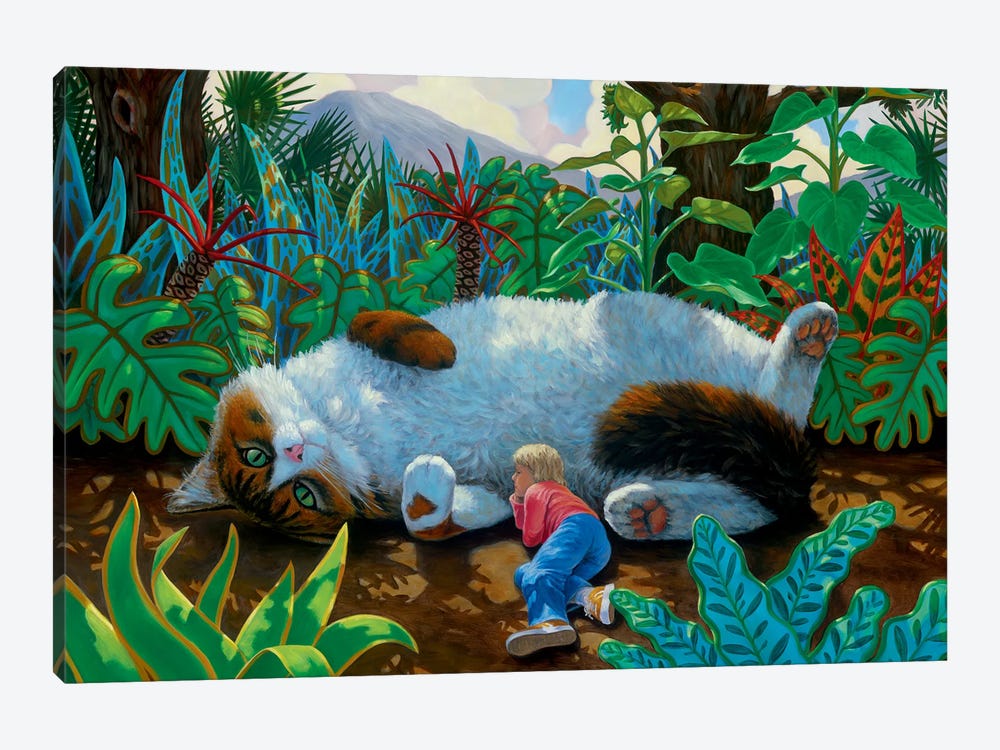 Wonderland Cat by Charles Lynn Bragg 1-piece Canvas Print