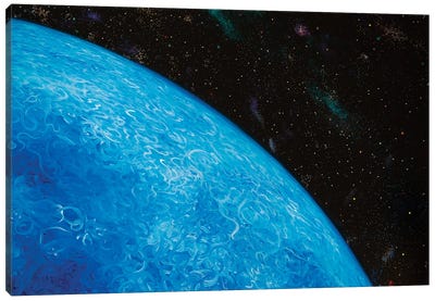 Water Planet Canvas Art Print - Blue Art