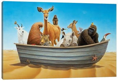 Bon Voyage Canvas Art Print - Goat Art