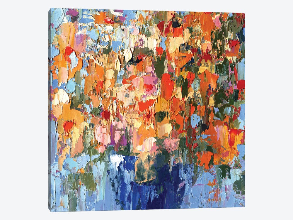 Mosaic Of Flowers by Lelya Chara 1-piece Canvas Print