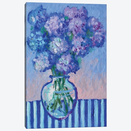 Blue Hydrangeas Canvas Print #LYC10} by Lelya Chara Canvas Print