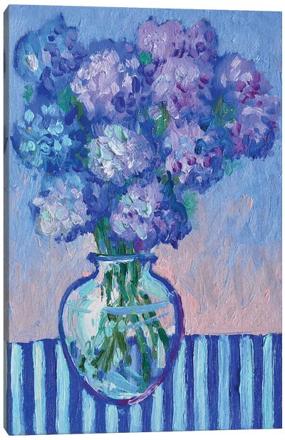 Blue Hydrangeas Canvas Art Print - Lelya Chara