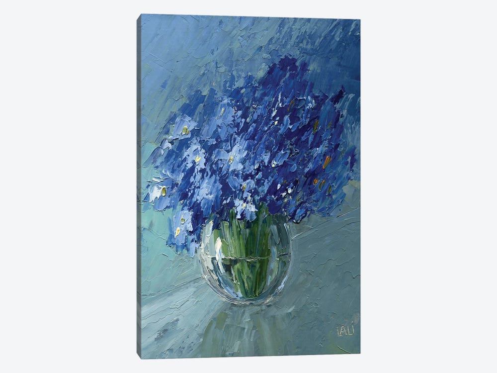 Blue Flowers by Lelya Chara 1-piece Canvas Art Print