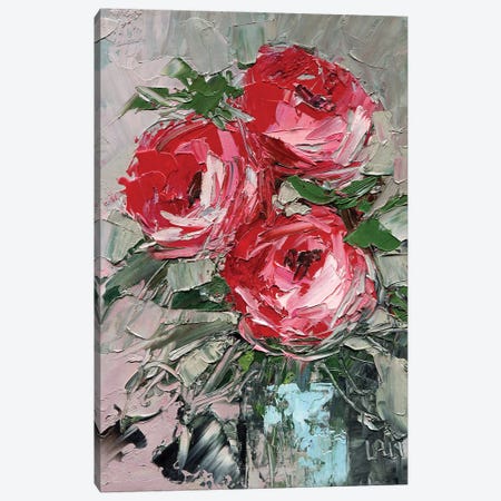 Garden Roses Canvas Print #LYC15} by Lelya Chara Canvas Wall Art