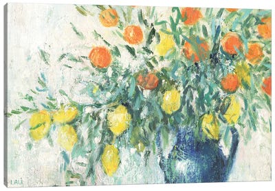 Mediterranean Still Life With Lemons Canvas Art Print - Orange Art