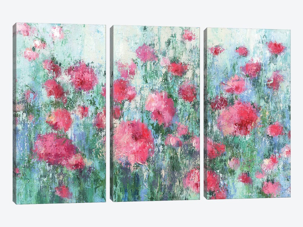 Morning Song. Garden Roses by Lelya Chara 3-piece Canvas Art