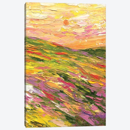 Yellow Blooming Mountain Canvas Print #LYC30} by Lelya Chara Canvas Art Print