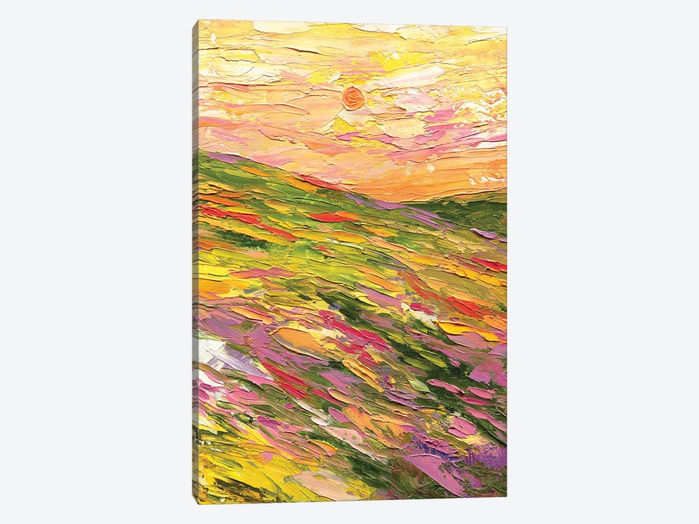 Yellow Blooming Mountain by Lelya Chara 1-piece Canvas Artwork