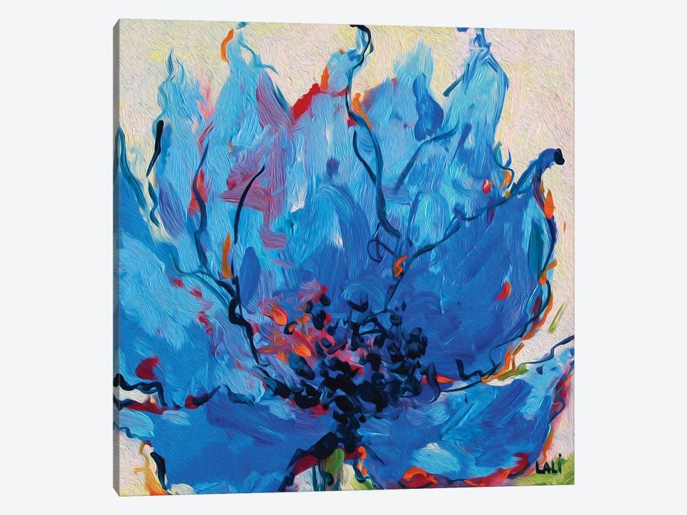 Blue Clematis Flower by Lelya Chara 1-piece Canvas Wall Art