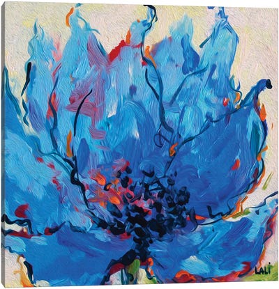 Blue Clematis Flower Canvas Art Print - Lelya Chara