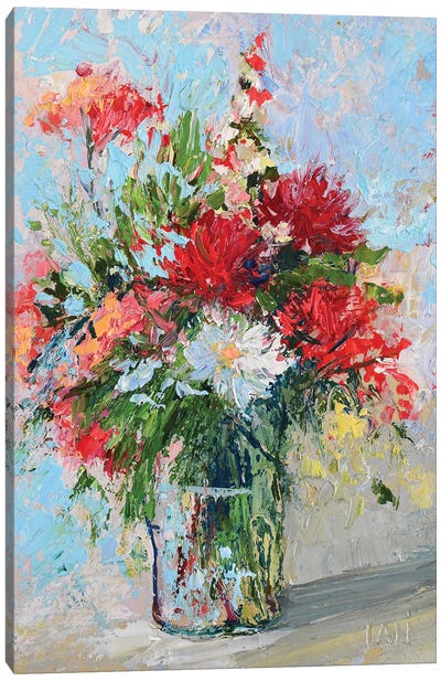 A Daisy Among Meadow Flowers Canvas Art Print - Lelya Chara