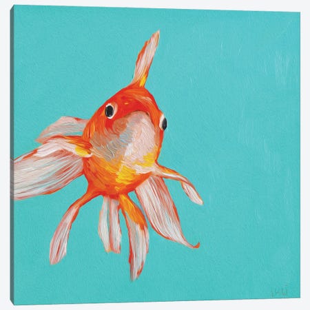 Gold Fish Canvas Print #LYC61} by Lelya Chara Canvas Artwork