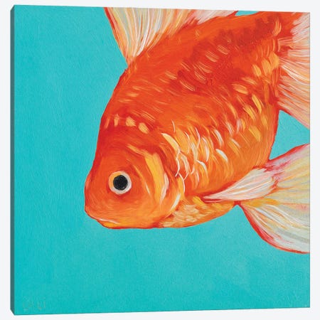 Gold Fish II Canvas Print #LYC62} by Lelya Chara Canvas Wall Art
