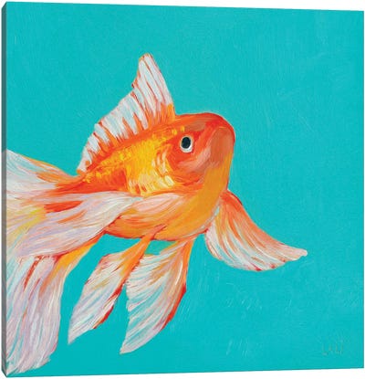 Gold Fish III Canvas Art Print - Lelya Chara