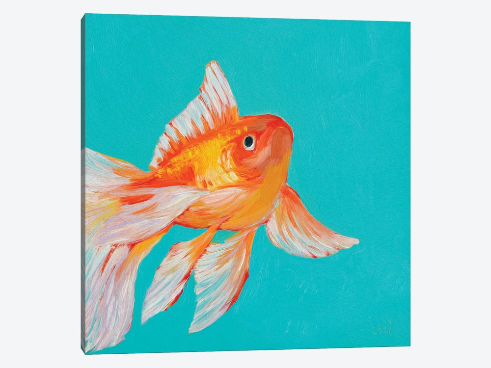 Gold Fish III by Lelya Chara 1-piece Canvas Artwork