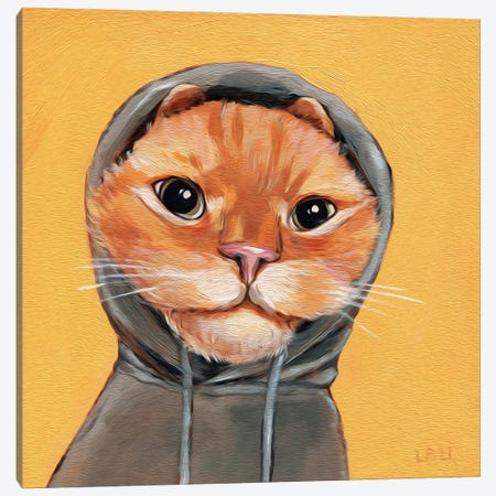 Red Cat. I Love My Mistress Canvas Print #LYC65} by Lelya Chara Canvas Print