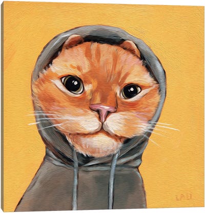 Red Cat. I Love My Mistress Canvas Art Print - Lelya Chara