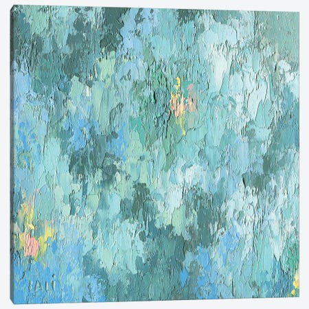 Blue In Rain Canvas Print #LYC6} by Lelya Chara Canvas Artwork