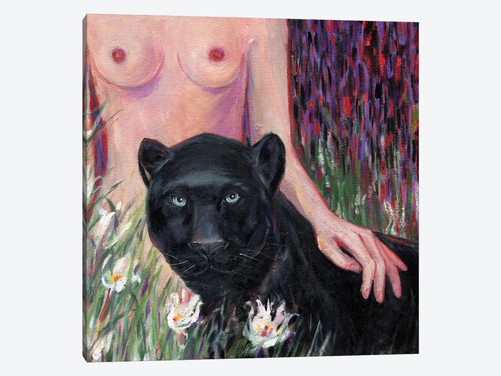 Black Leopard by Lelya Chara 1-piece Canvas Art