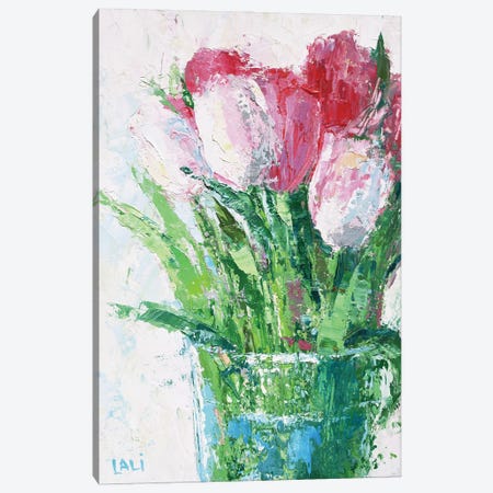 White Tulips Canvas Print #LYC74} by Lelya Chara Canvas Art