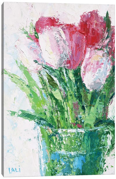 White Tulips Canvas Art Print - Lelya Chara