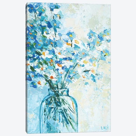 Forget - Me - Nots Canvas Print #LYC75} by Lelya Chara Canvas Artwork