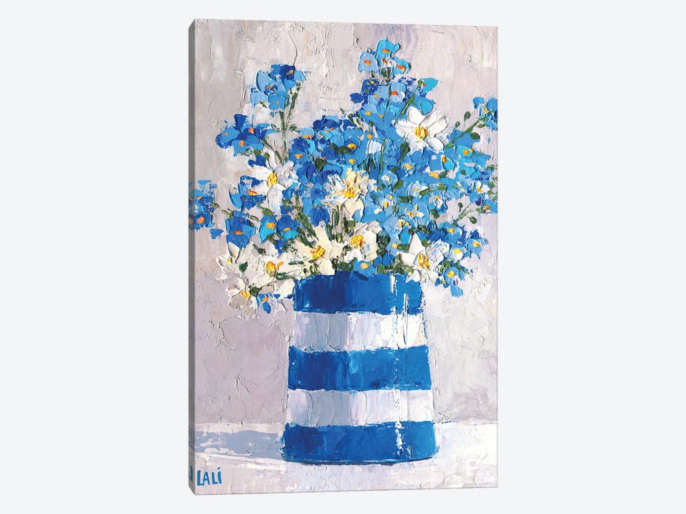 Forget-Me-Nots And Daisies by Lelya Chara 1-piece Canvas Art Print