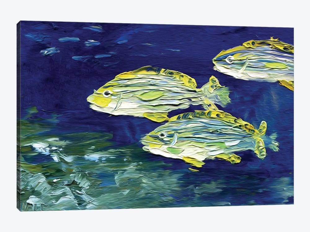 Underwater World II. A Flock Of Fish by Lelya Chara 1-piece Art Print