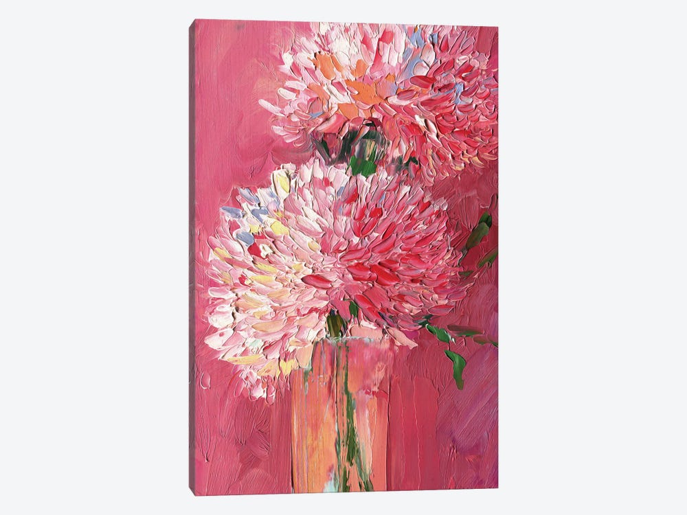 White Chrysanthemums II by Lelya Chara 1-piece Canvas Artwork