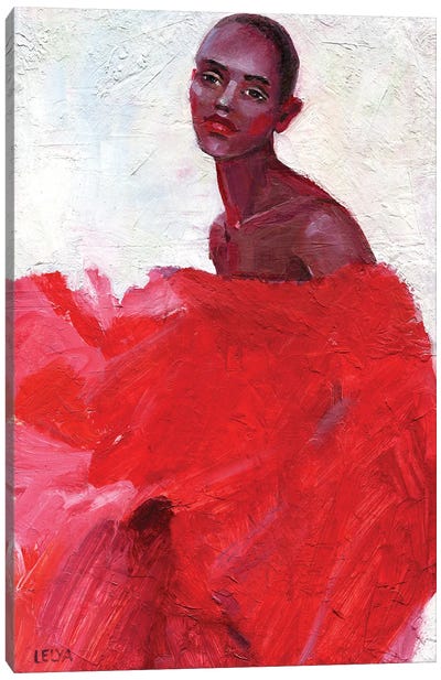 In Red Canvas Art Print - Lelya Chara