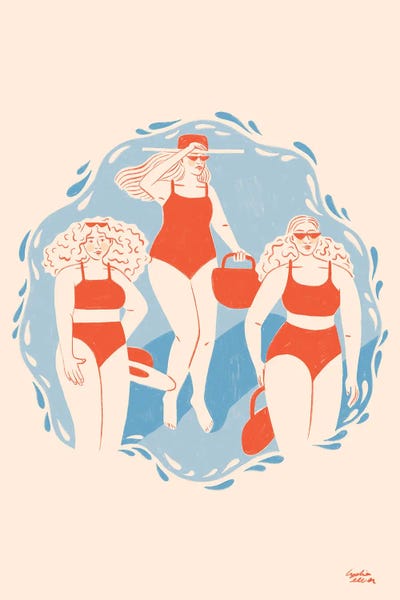 To The Beach by Lydia Ellen multi panel art