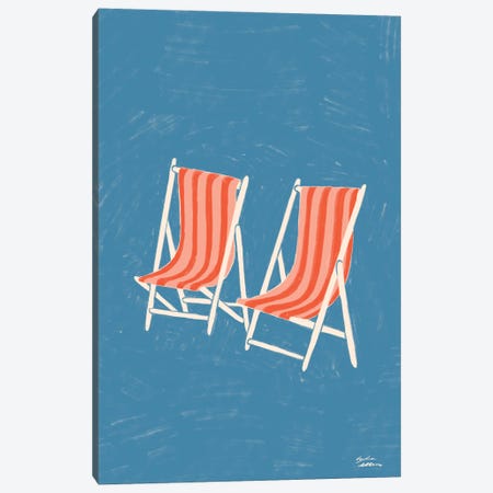 Deck Chairs Canvas Print #LYE22} by Lydia Ellen Canvas Wall Art