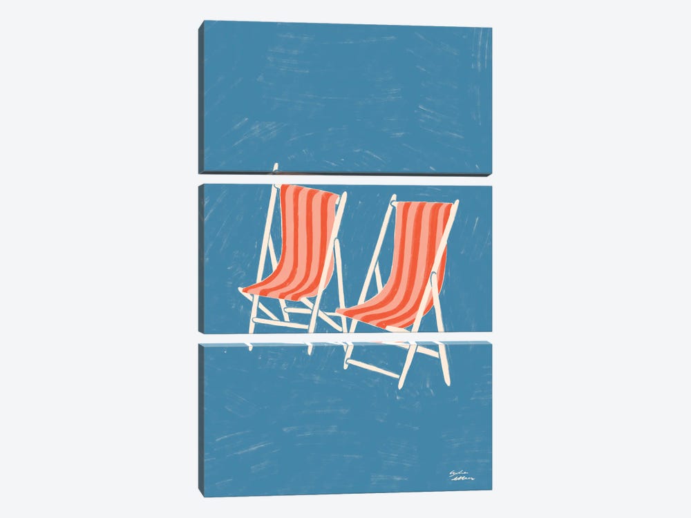 Deck Chairs by Lydia Ellen 3-piece Art Print