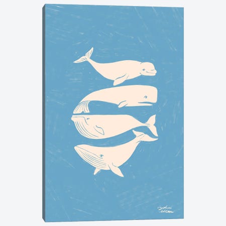 Whales Canvas Print #LYE29} by Lydia Ellen Canvas Art