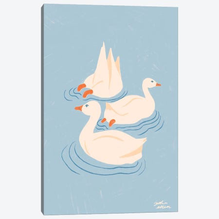 Ducks Canvas Print #LYE3} by Lydia Ellen Canvas Art Print